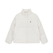 (W) Calvin Klein Short Length Stand Collar Puffer Down Jacket White