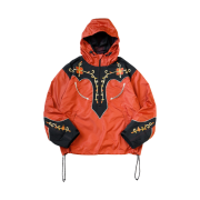 Kapital Polytaffeta 2Tone Tennessee Cactus Flower Parka Red Black
