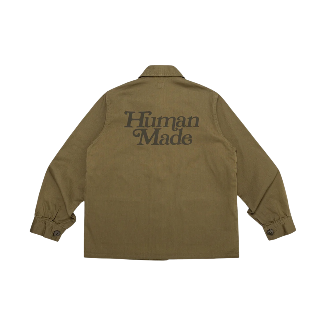 휴먼 메이드 프로토타입 헤링본 커버올 자켓 올리브 드랩(Human Made Prototype Herringbone Coverall Jacket Olive Drab) - 1