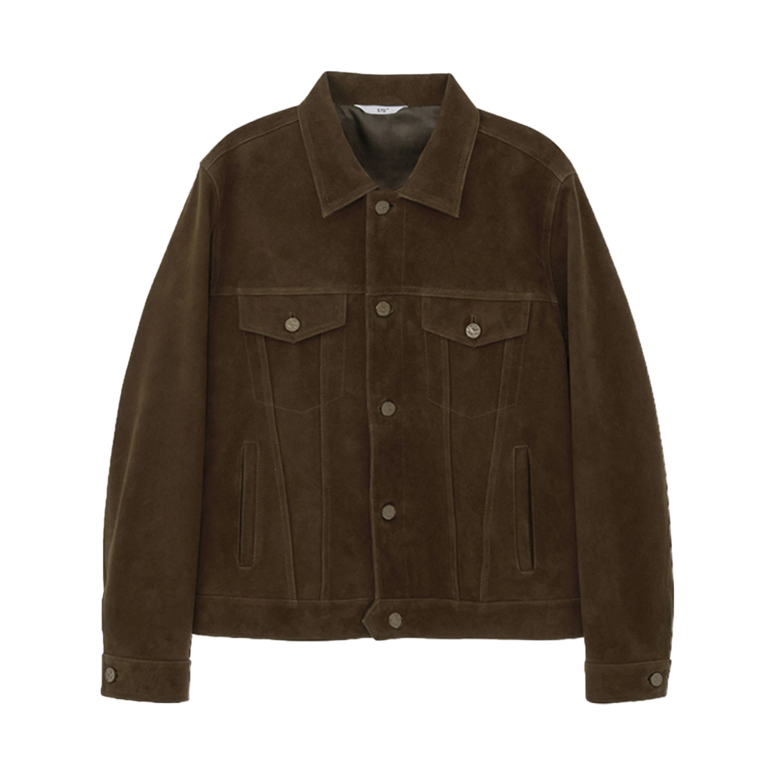 2501MLJBR(1) STU Goat Suede Trucker Jacket Brown