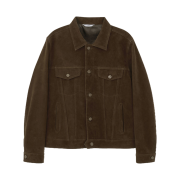 STU Goat Suede Trucker Jacket Brown