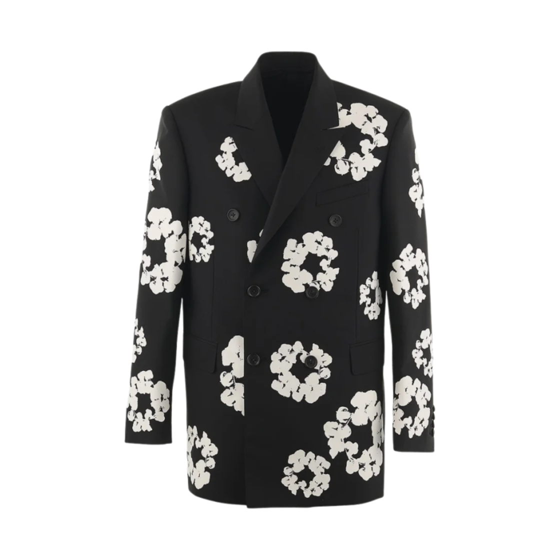 YS1-0000-C48 Saint Mxxxxxx x Denim Tears Cotton Wreath Tailored Jacket Black - 24FW
