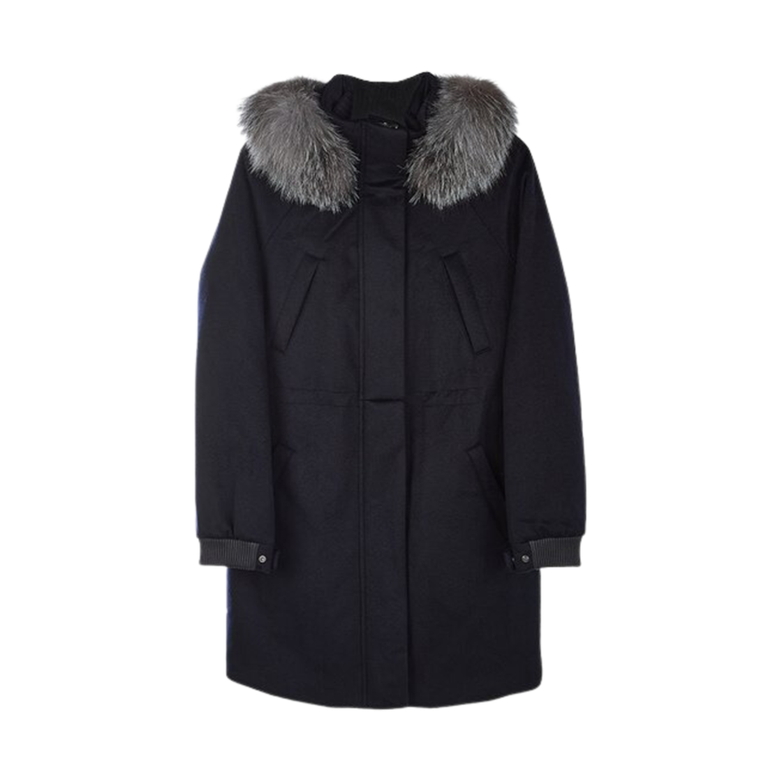 FAE2856-W000 (W) Loro Piana Cashmere Storm System Icery Long Jacket Navy Blue