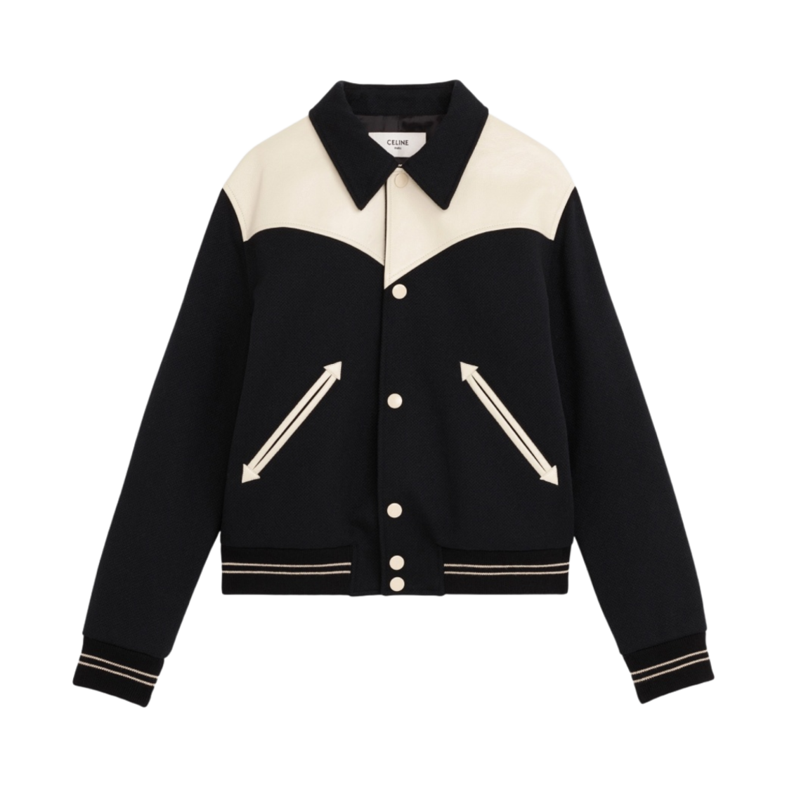 셀린느 텍스쳐드 울 웨스턴 테디 자켓 블랙(Celine Western Teddy Jacket in Textured Wool Black) - 1