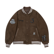 STU Suede Varsity Jacket Brown