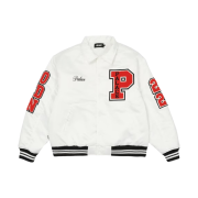 Palace Satin Varsity Jacket White - 22FW