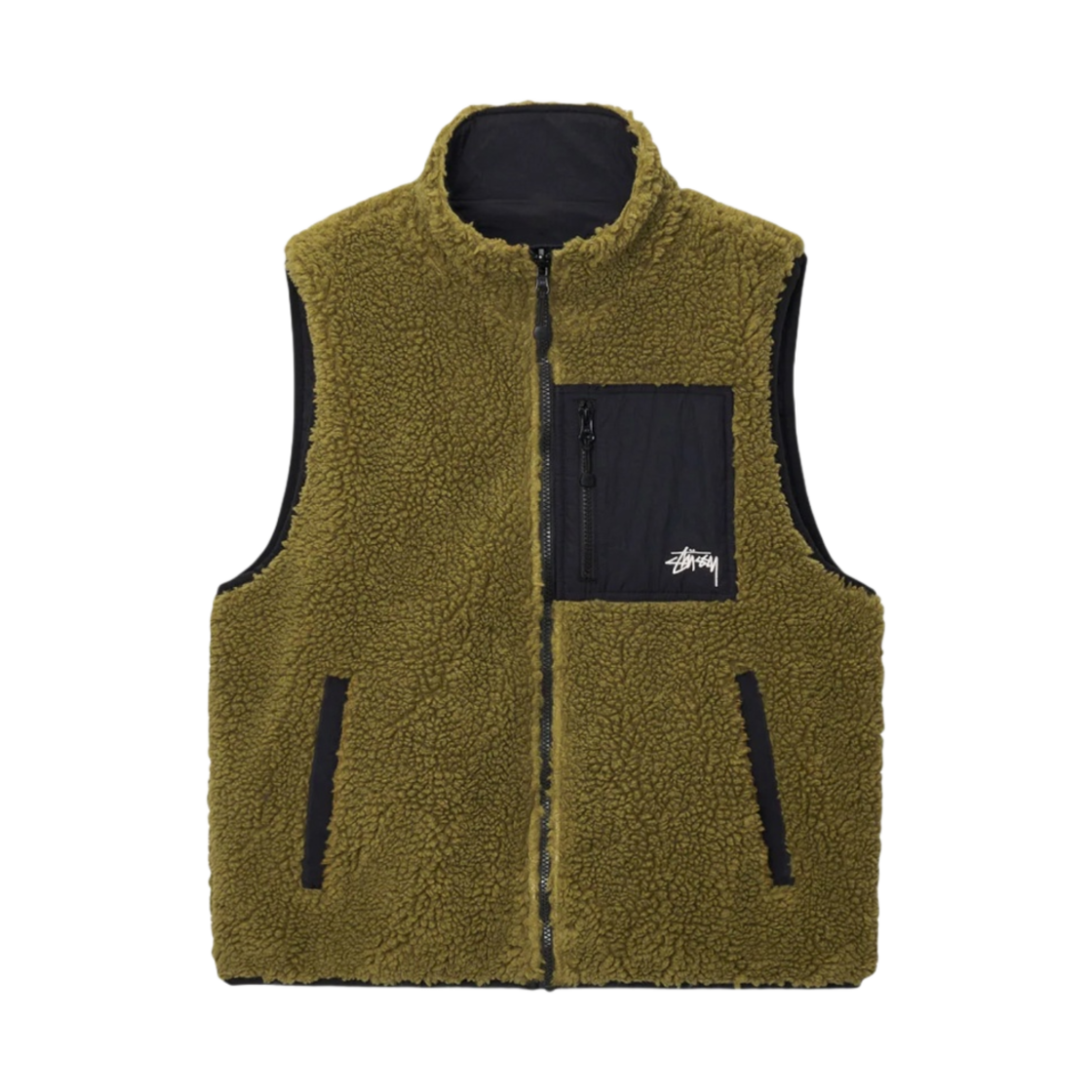 스투시 쉐르파 리버시블 베스트 올리브 | Stussy | KREAM