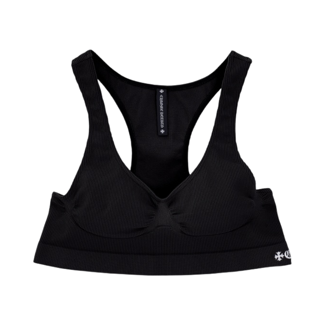(W) 크롬하츠 립 스포츠 브라 블랙((W) Chrome Hearts Rib Sports Bra Black) - 1