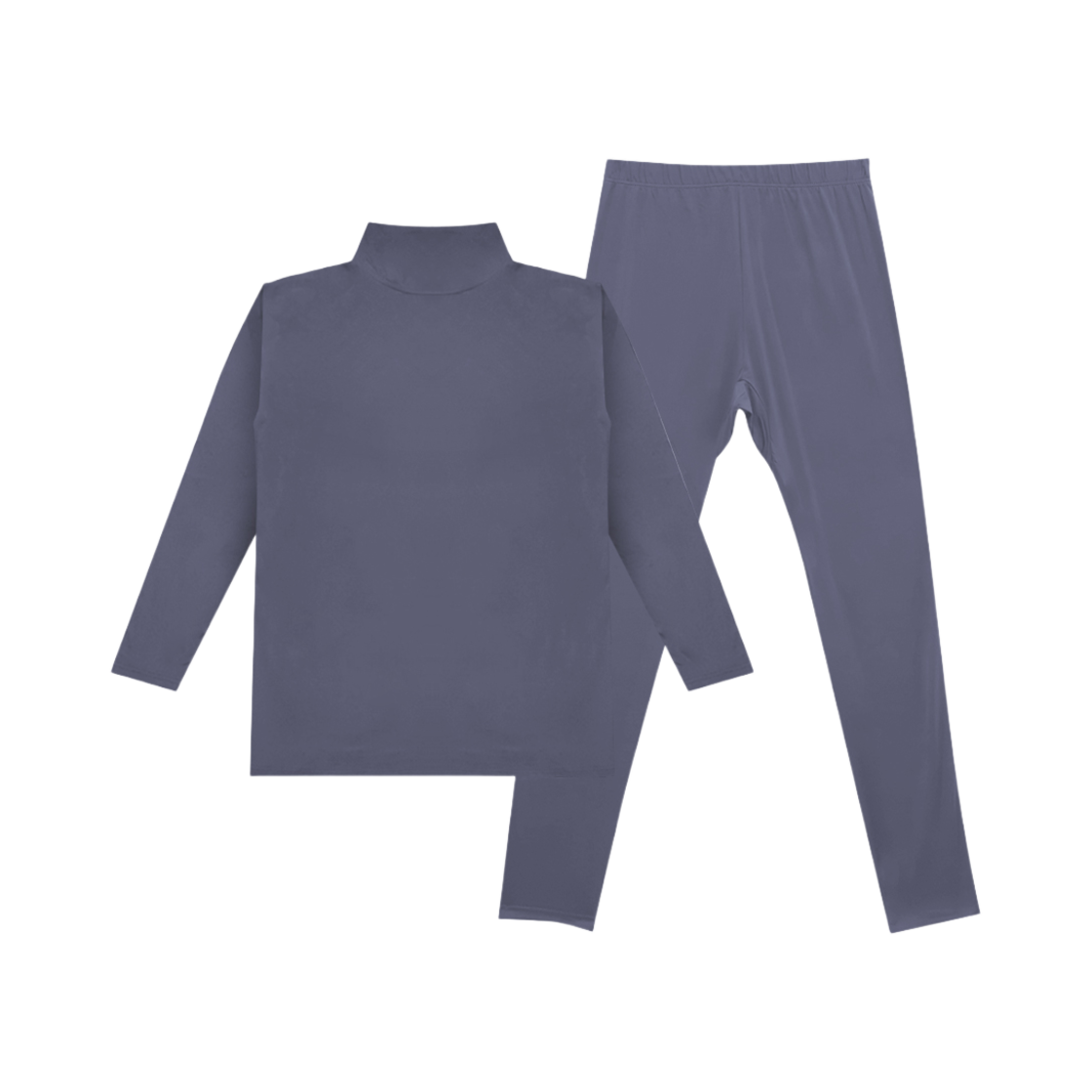 A-VTP-GY-M Aone Thermal Fleece Turtleneck Innerwear Top And Bottom Set Gray