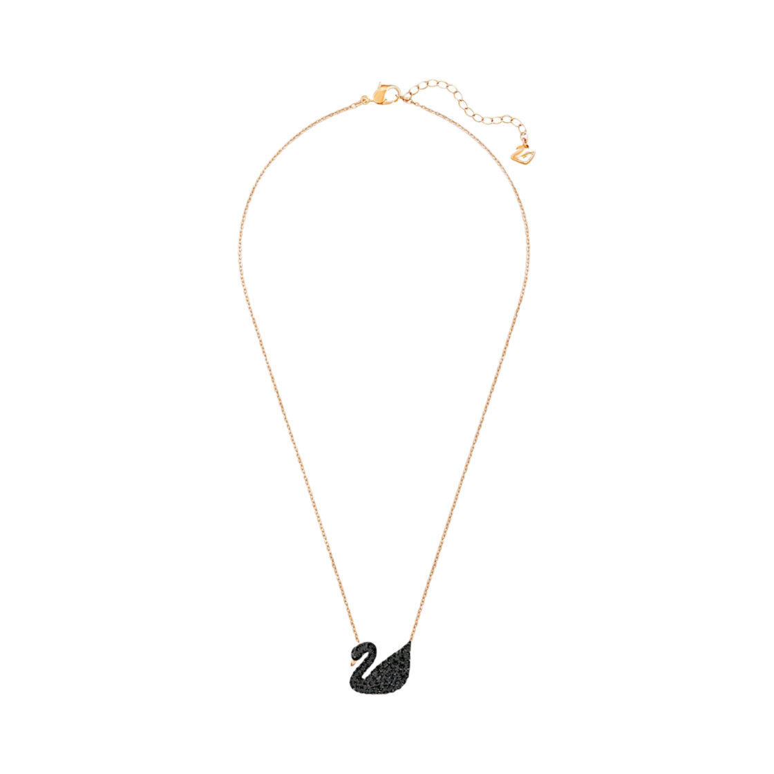 5204134 (W) Swarovski Iconic Swan Pendant Medium Black Rose Gold Plated