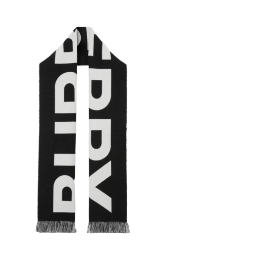 Burberry Logo Wool Jacquard Scarf Black