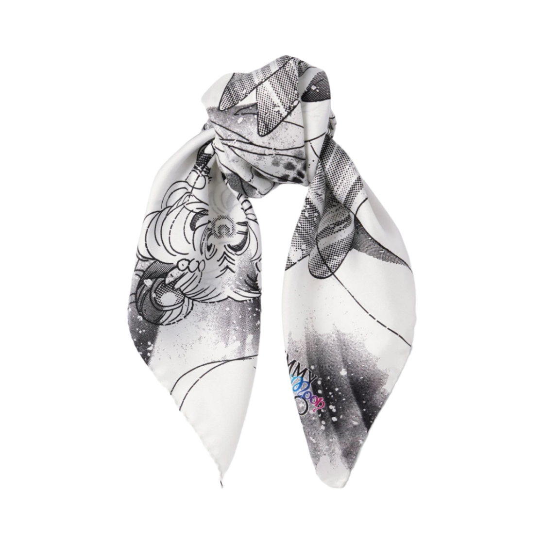 SMFOULARDA916 Jimmy Choo x Pretty Guardian Sailor Moon Super Sailor Moon Foulard Black White