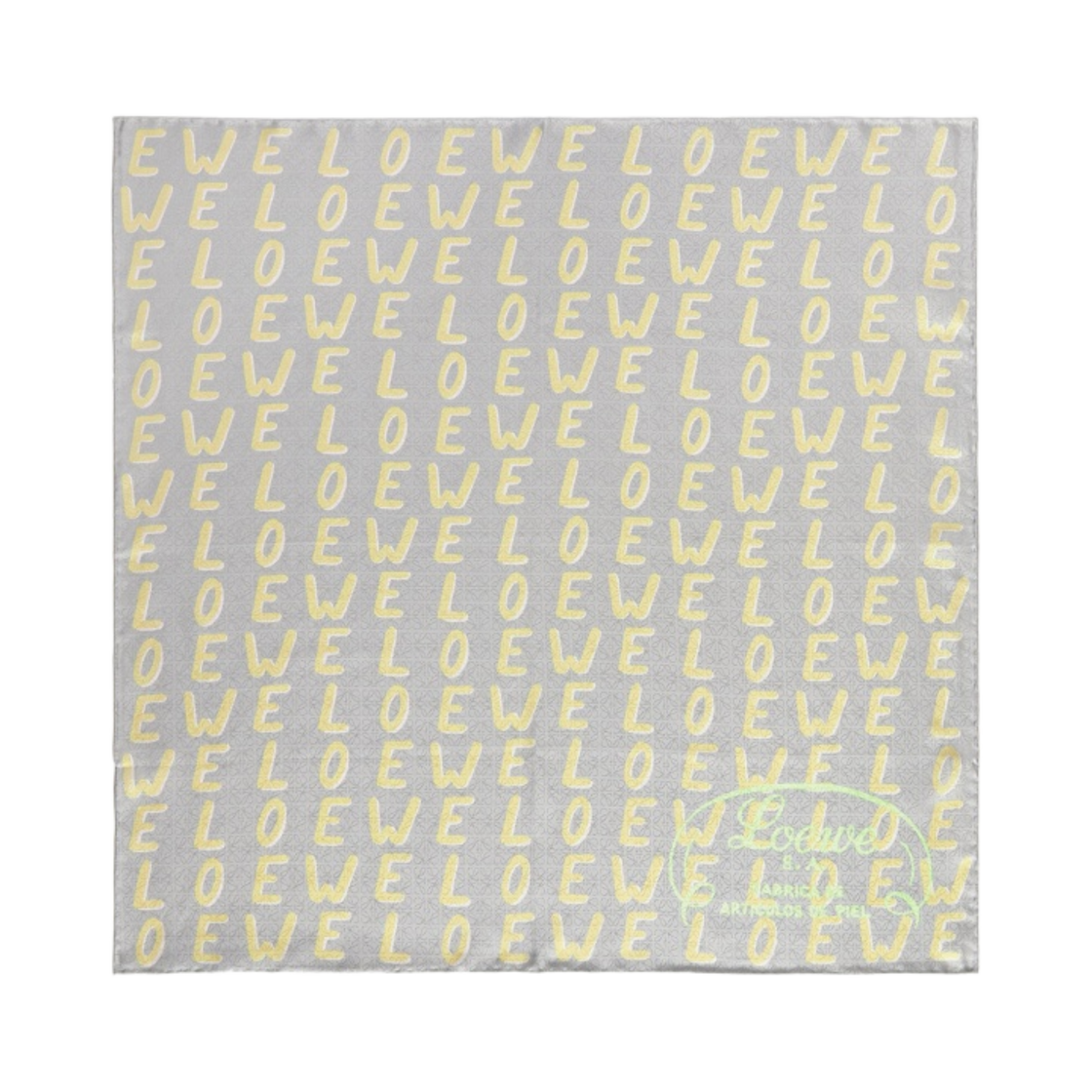 (W) 로에베 스카프 인 실크 그레이 크림((W) Loewe Scarf In Silk Grey Cream)