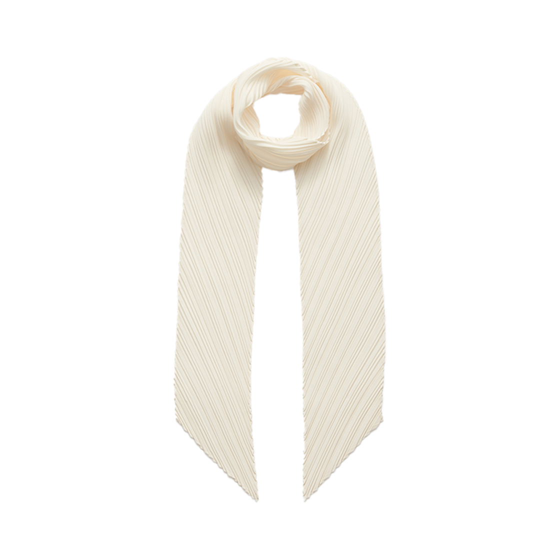 FV25B_MF01IV000 FARVEN Pleats Scarf Ivory