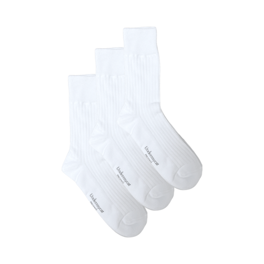 UMCM100WH Undermycar Mu.100 Anti Fxxking Logo Play Basic Socks 3 Pack White