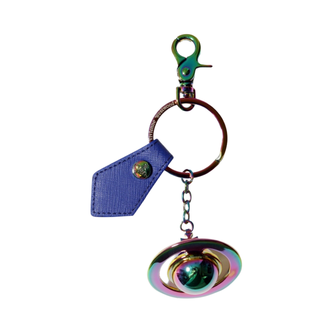 비비안 웨스트우드 사피아노 3D 오브 이리디센트 키링 블루(Vivienne Westwood Saffiano 3D Orb Iridescent Keyring Blue) - 1