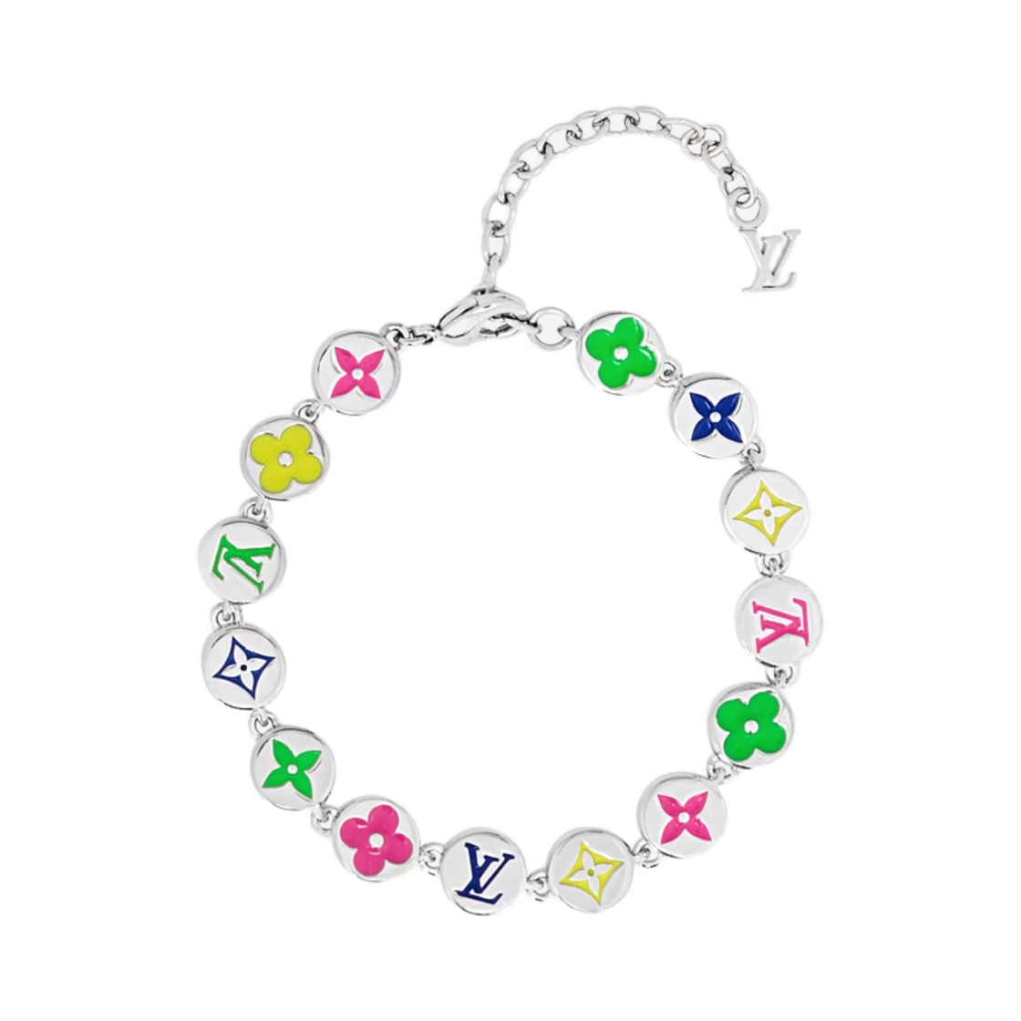 루이비통 모노그램 컬러스 브레이슬릿 실버 멀티컬러(Louis Vuitton Monogram Colors Bracelet Silver Multicolor) - 1