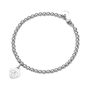 Tiffany & Co. Return to Tiffany Heart Tag Bead Bracelet 4mm Sterling Silver with Diamonds
