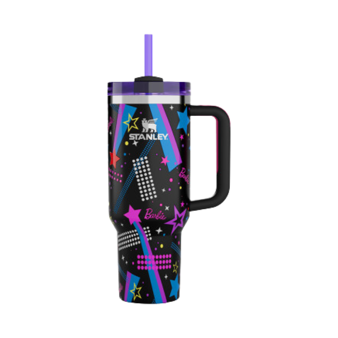 스탠리 x 바비 퀜처 H2.0 플로우스테이트 텀블러 1.18L 80’s 락커스 블랙(Stanley x Barbie Quencher H2.0 FlowState Tumbler 1.18L 80’s Rockers Black)