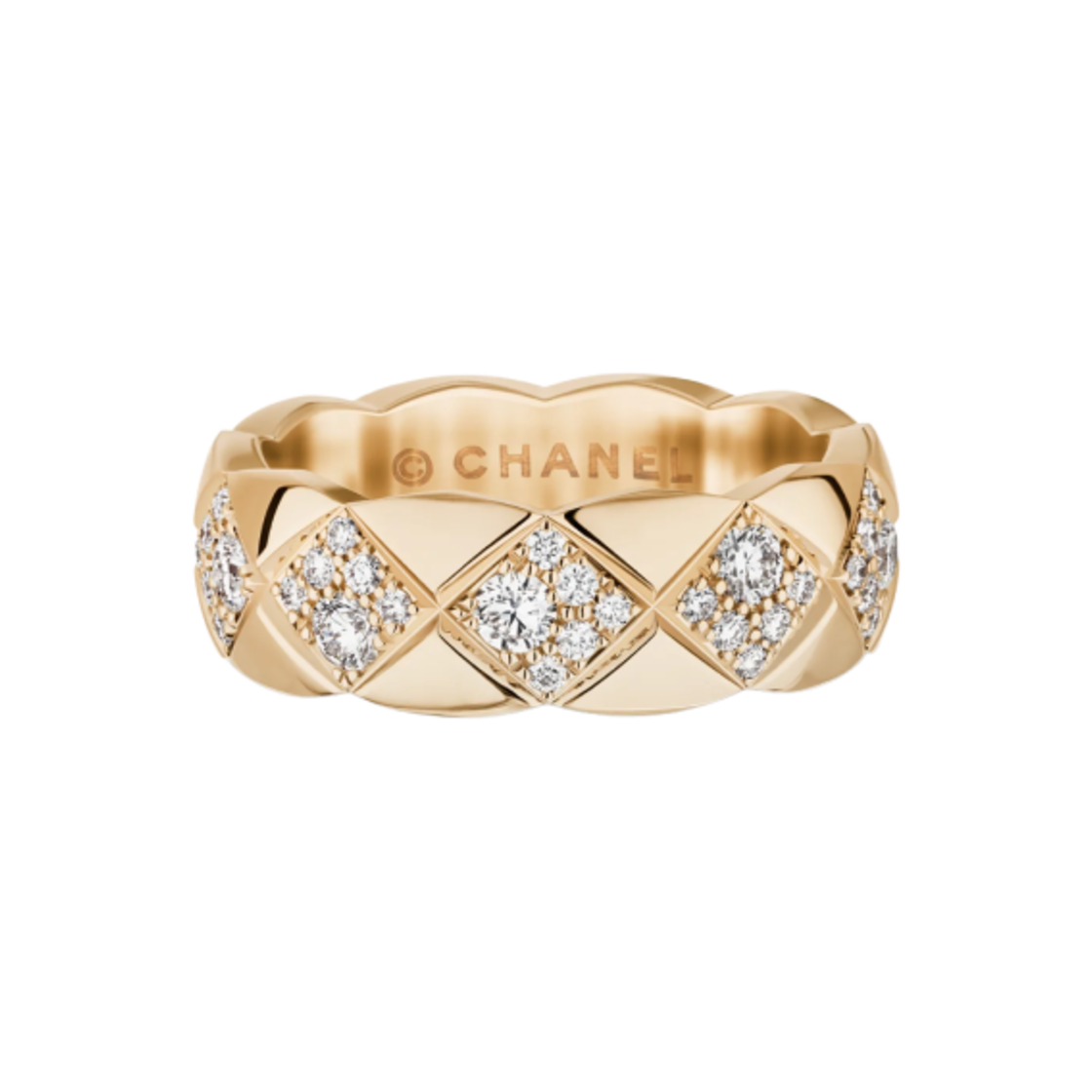 샤넬 코코 크러쉬 링 퀼티드 모티프 스몰 & 18K 베이지 골드 다이아몬드(Chanel Coco Crush Ring Quilted Motif Small & 18K Beige Gold Diamonds) - 1