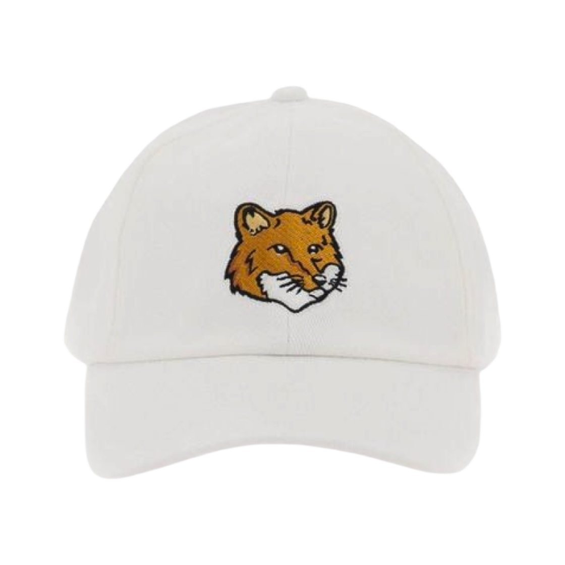 메종 키츠네 라지 폭스 헤드 자수 6P 캡 화이트 Maison Kitsune KREAM