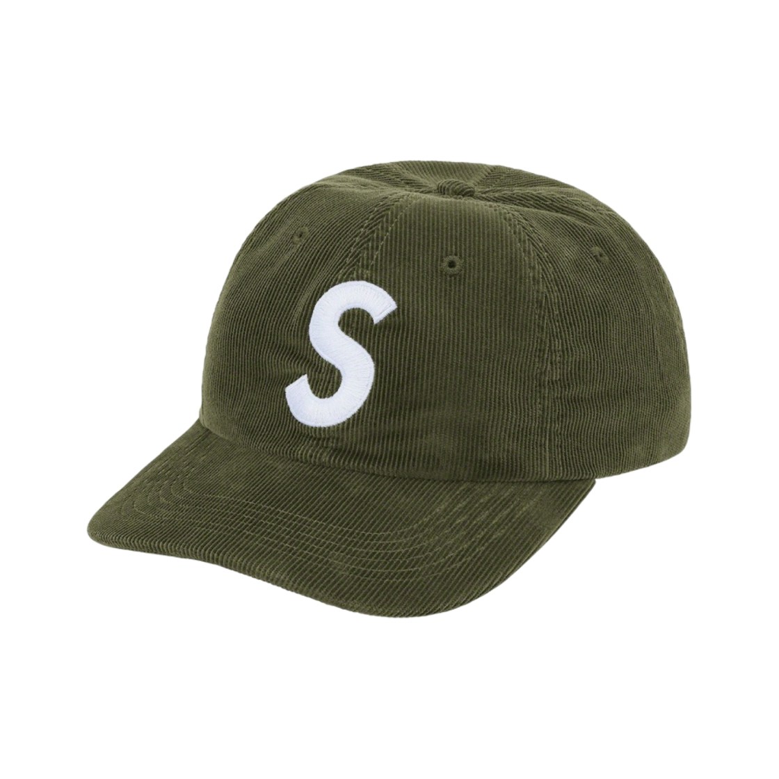 슈프림 파인 웨일 코듀로이 S 로고 6-패널 캡 올리브 - 21SS(Supreme Fine Wale Corduroy S Logo 6-Panel Olive - 21SS) - 1