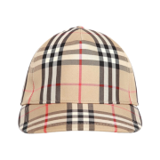 Burberry Check Cotton Baseball Cap Beige