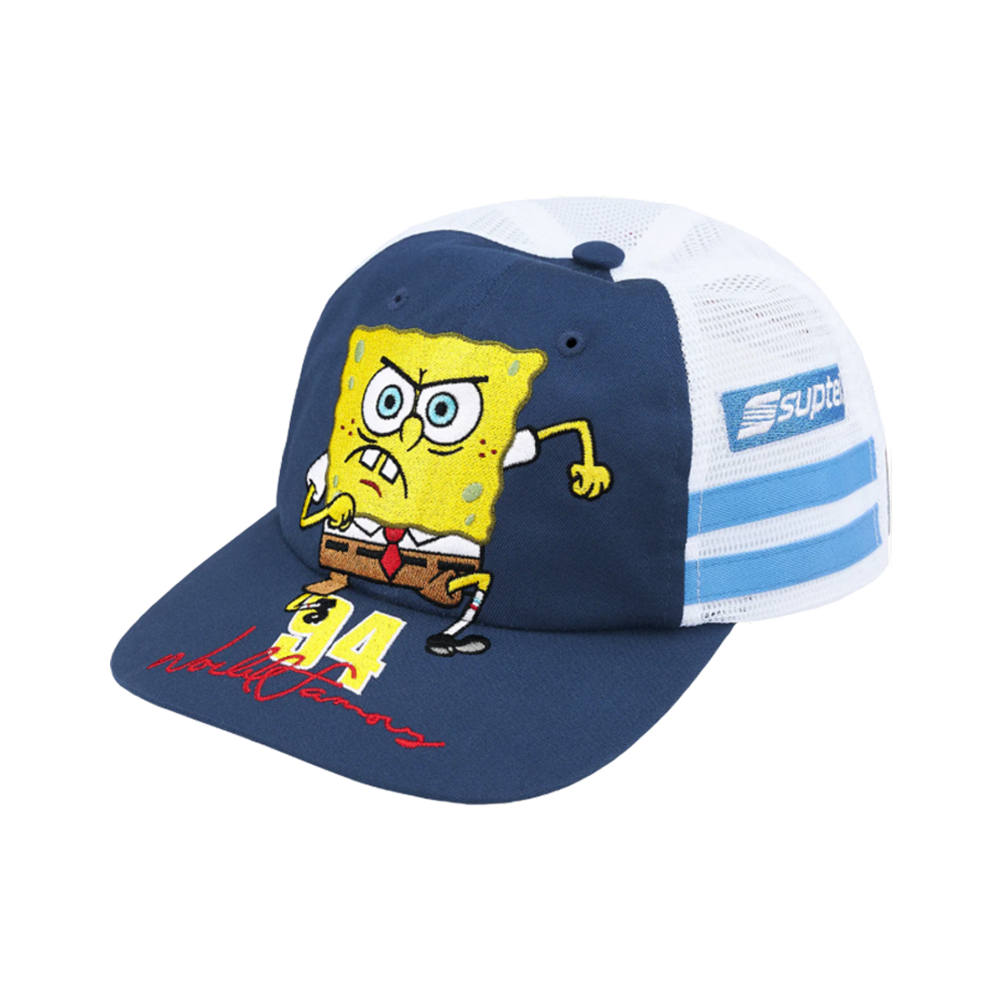 슈프림 x 스폰지밥 제프 해밀턴 메쉬 백 6-패널 네이비 - 25SS(Supreme x SpongeBob SquarePants Jeff Hamilton Mesh Back 6-Panel Navy - 25SS)