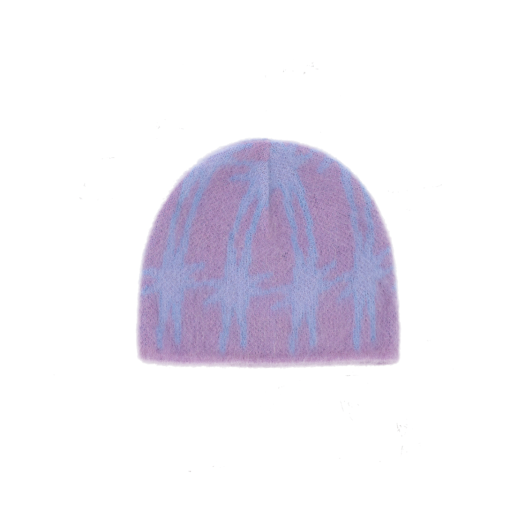 CK24AMAC03BL Cost Per Kilo Star Checked Angora Beanie Blue