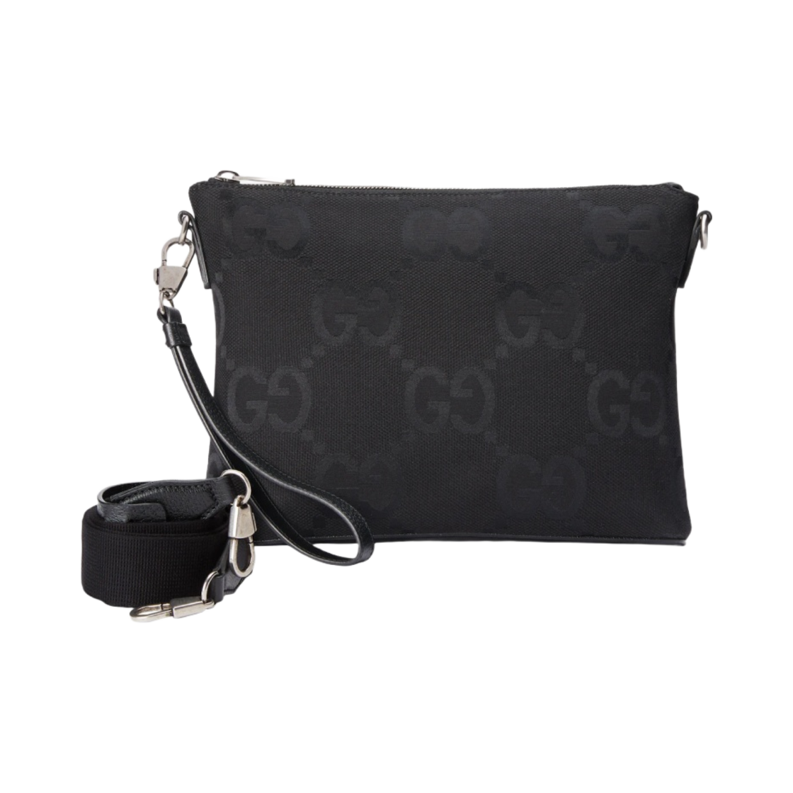 구찌 점보 GG 미디움 메신저 백 블랙 캔버스(Gucci Jumbo GG Medium Messenger Bag Black Canvas) - 1