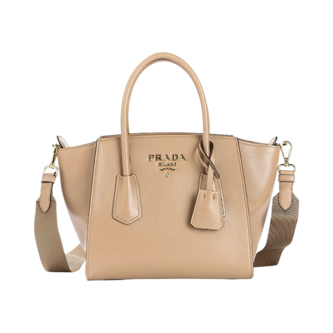 1BG369-2EBJ-F0770 Prada Grace Calf Leather Tote Bag Cameo Beige