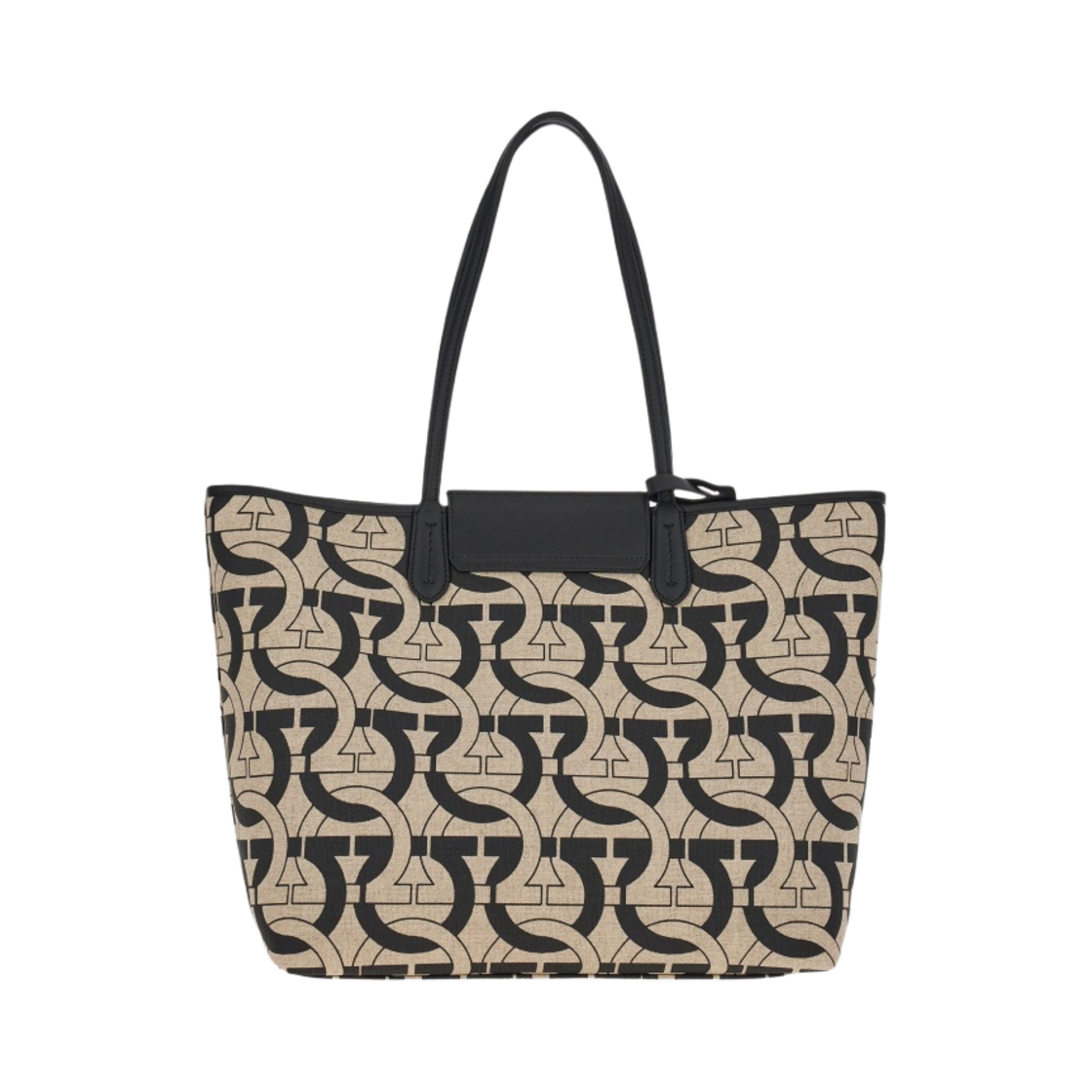 페라가모 간치니 로고 토트백 블랙 내츄럴(Ferragamo Gancini Logo Tote Bag Black Natural) - 3