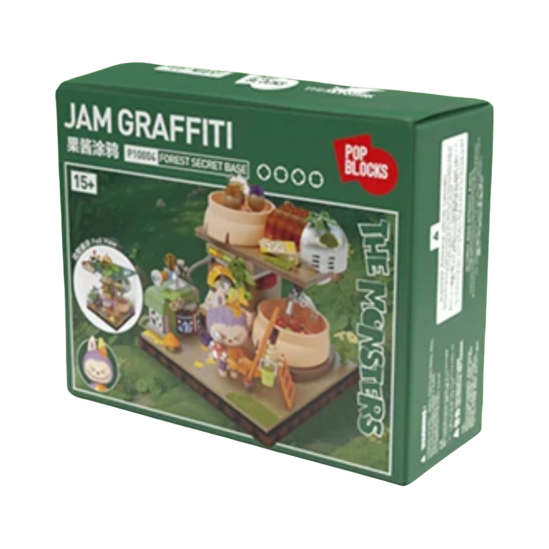 팝마트 라부부 더 몬스터즈 마을 숲속 비밀 기지 시리즈 블록 잼 그래피티(Pop Mart Labubu The Monsters Forest Secret Base Series Block Jam Graffiti)
