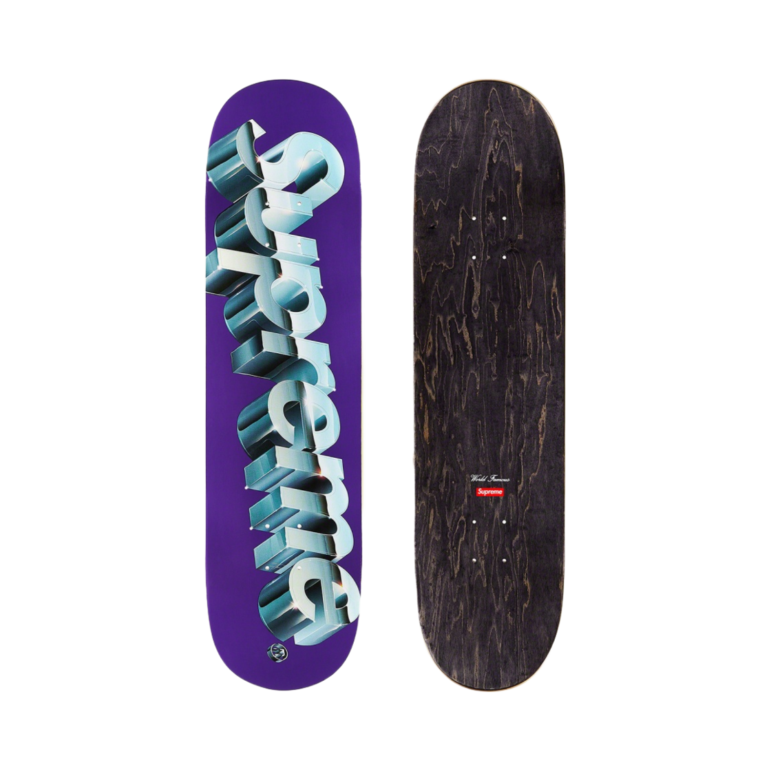 - Supreme Chrome Logo Skateboard Deck Purple - 20SS