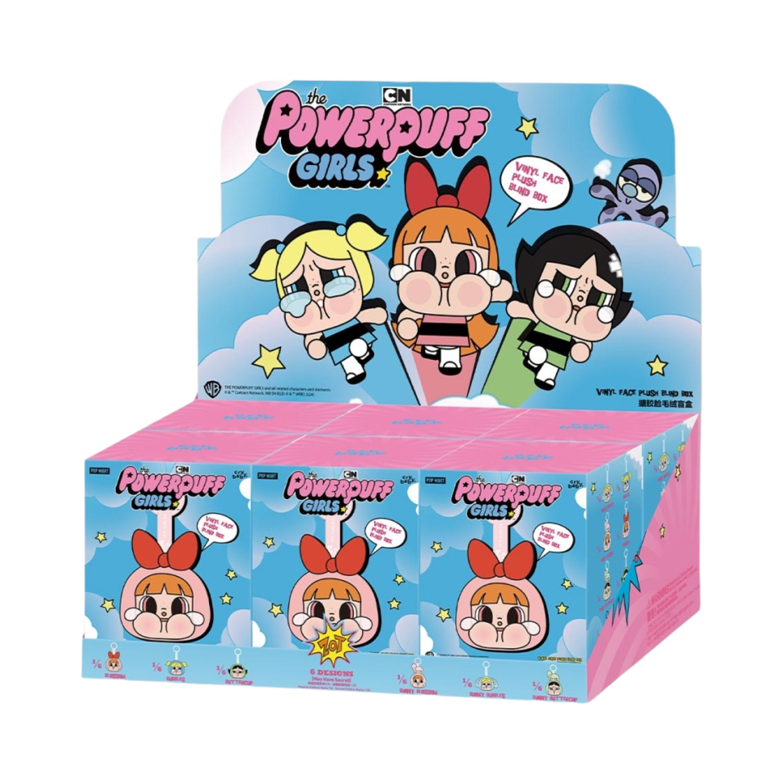 팝마트 크라이베이비 x 파워퍼프걸 시리즈 키링 미개봉 랜덤박스 (6개입)(Pop Mart Crybaby x Powerpuff Girls Series Keyring Sealed Case (6 Blind Boxes))