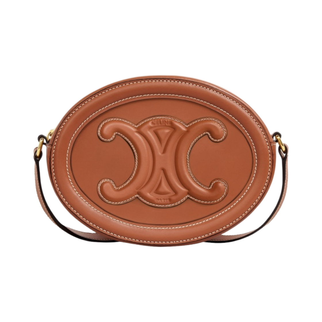 198603DXC-04LU Celine Oval Bag Cuir Triomphe in Smooth Calfskin Tan