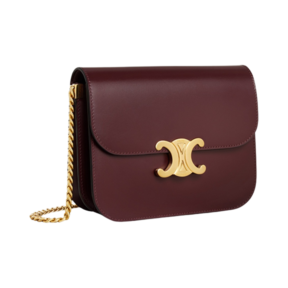 셀린느 컬리지 트리옹프 백 샤이니 카프스킨 다크 버건디(Celine College Triomphe Bag in Shiny Calfskin Dark Burgundy) - 2