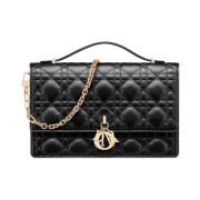 Dior Miss Dior Cannage Lambskin Top Handle Bag Black