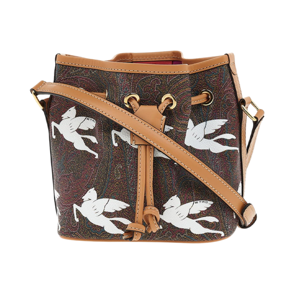 에트로 스탐파 페가수스 버킷백 브라운 화이트(Etro Stampa Pegasus Bucket Bag Brown White) - 1