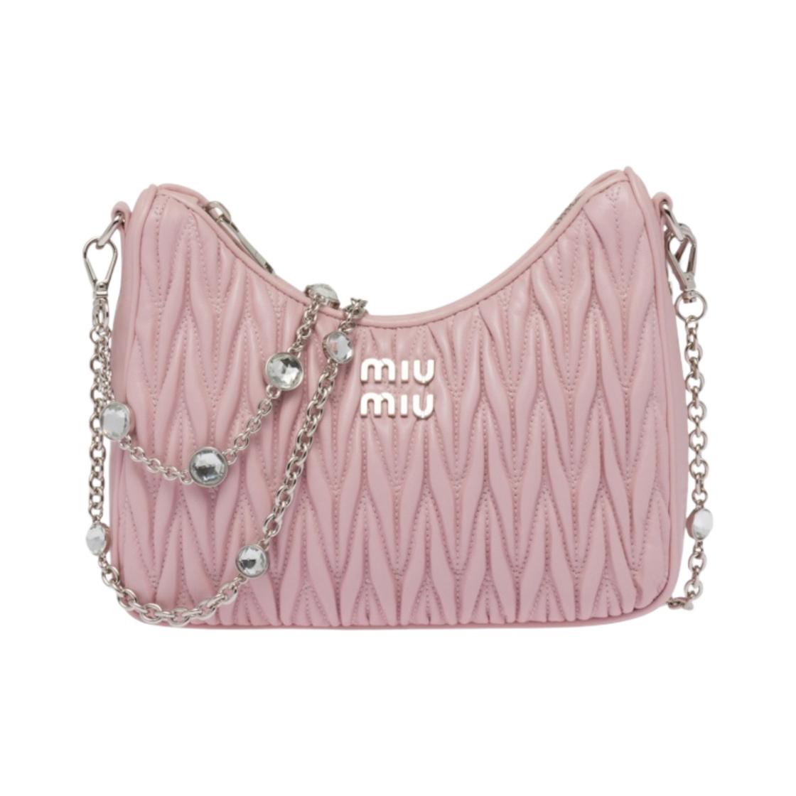 미우 미우 마테라쎄 나파 가죽 숄더백 앨러배스터 핑크(Miu Miu Matelasse Nappa Leather Shoulder Bag Alabaster Pink) - 1