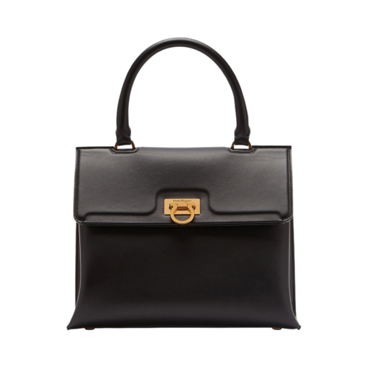 Ferragamo Small Trifolio Top Handle Bag Black