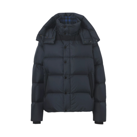 Burberry Detachable Sleeve Hooded Puffer Jacket Navy