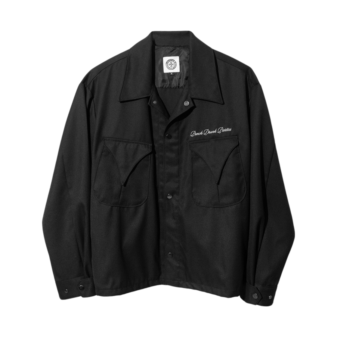 펀치 드렁크 파티즈 엠보이드 셔츠 자켓 블랙(Punch Drunk Parties Embroidered Shirt Jacket Black)