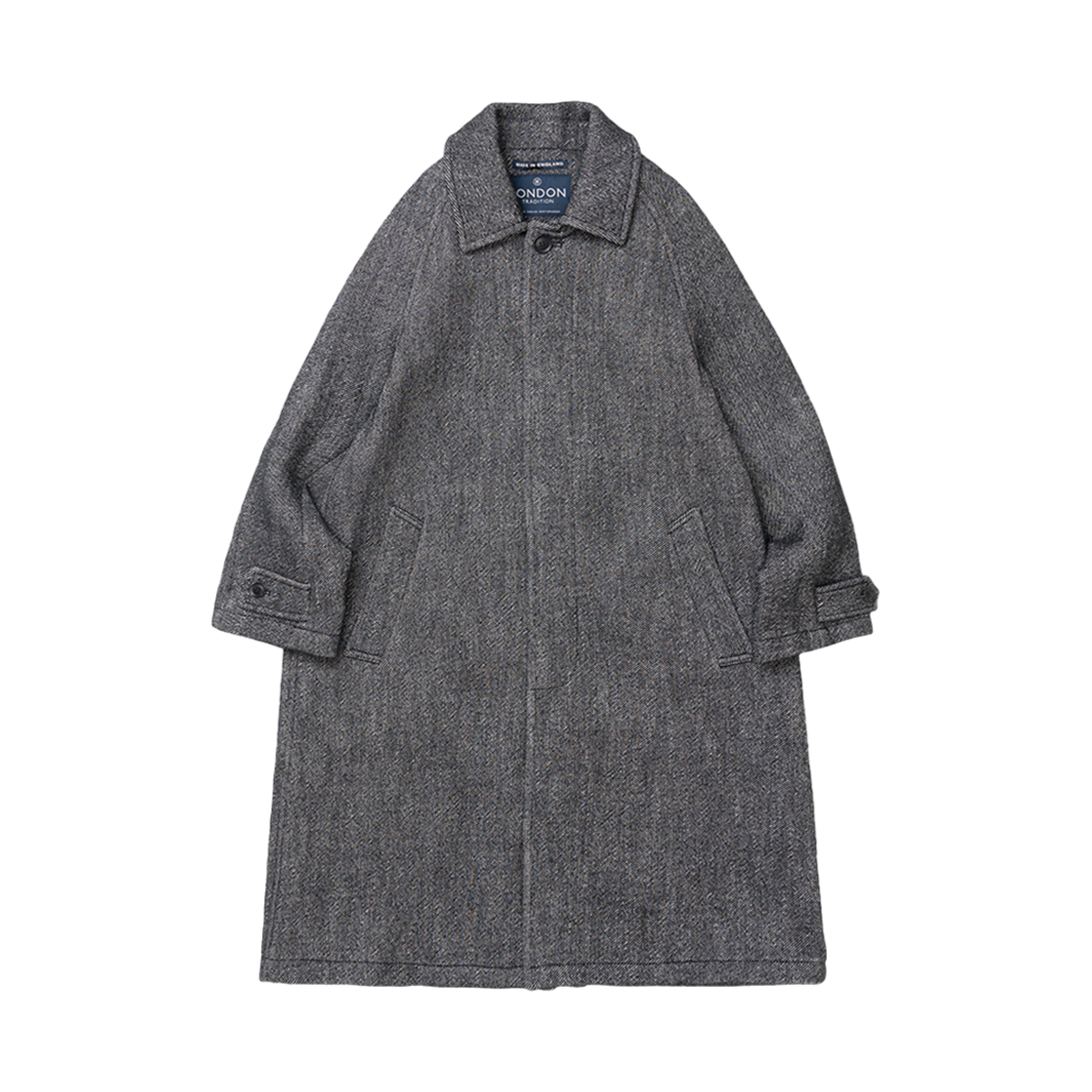 런던 트레디션 트윌 인버티드 플릿츠 울 코트 차콜 2371(London Tradition Twill Inverted Pleats Wool Coat Charcoal 2371)