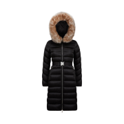 (W) Moncler Leersie Long Down Jacket Black Beige - 24FW