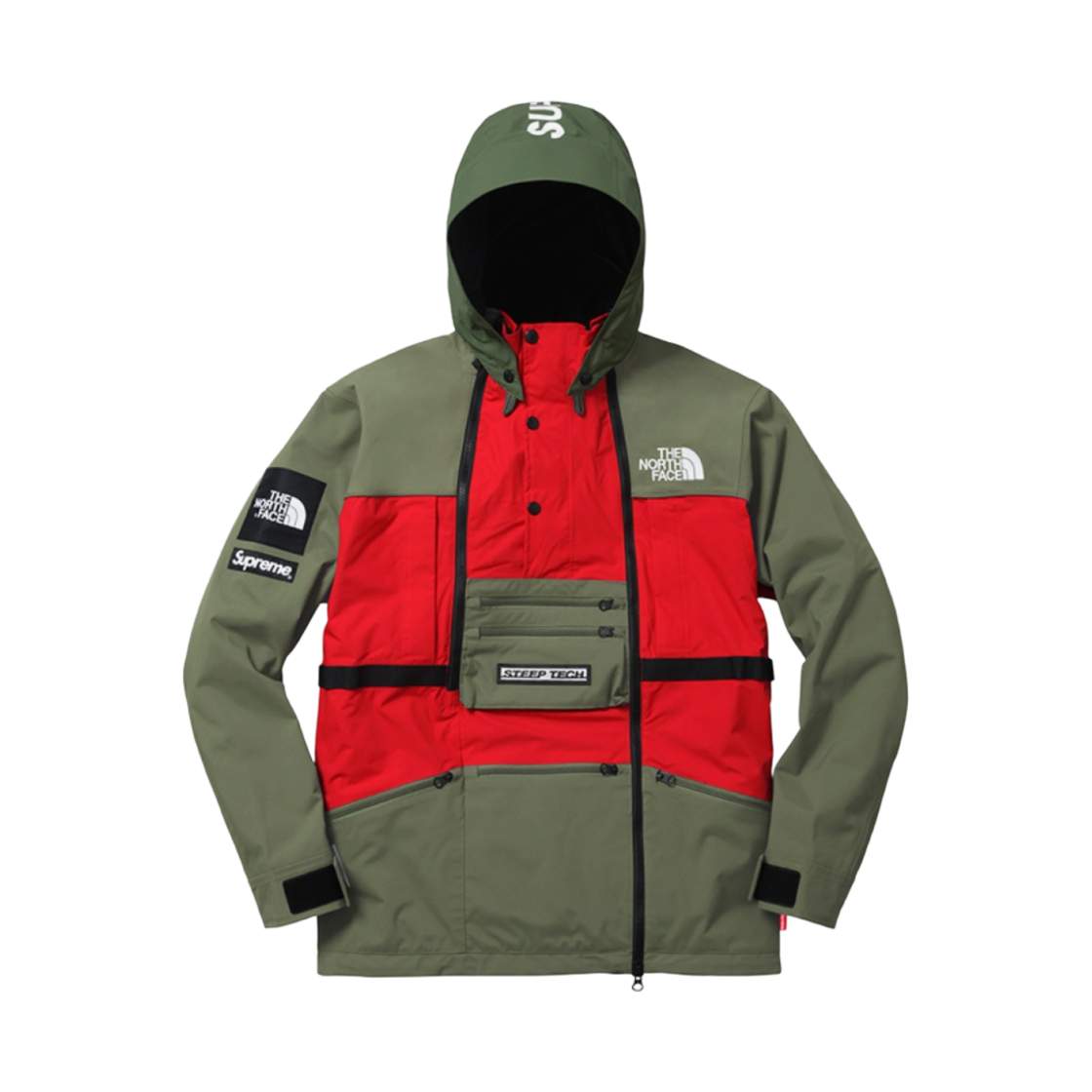 슈프림 x 노스페이스 스팁 테크 후드 자켓 올리브 - 16SS