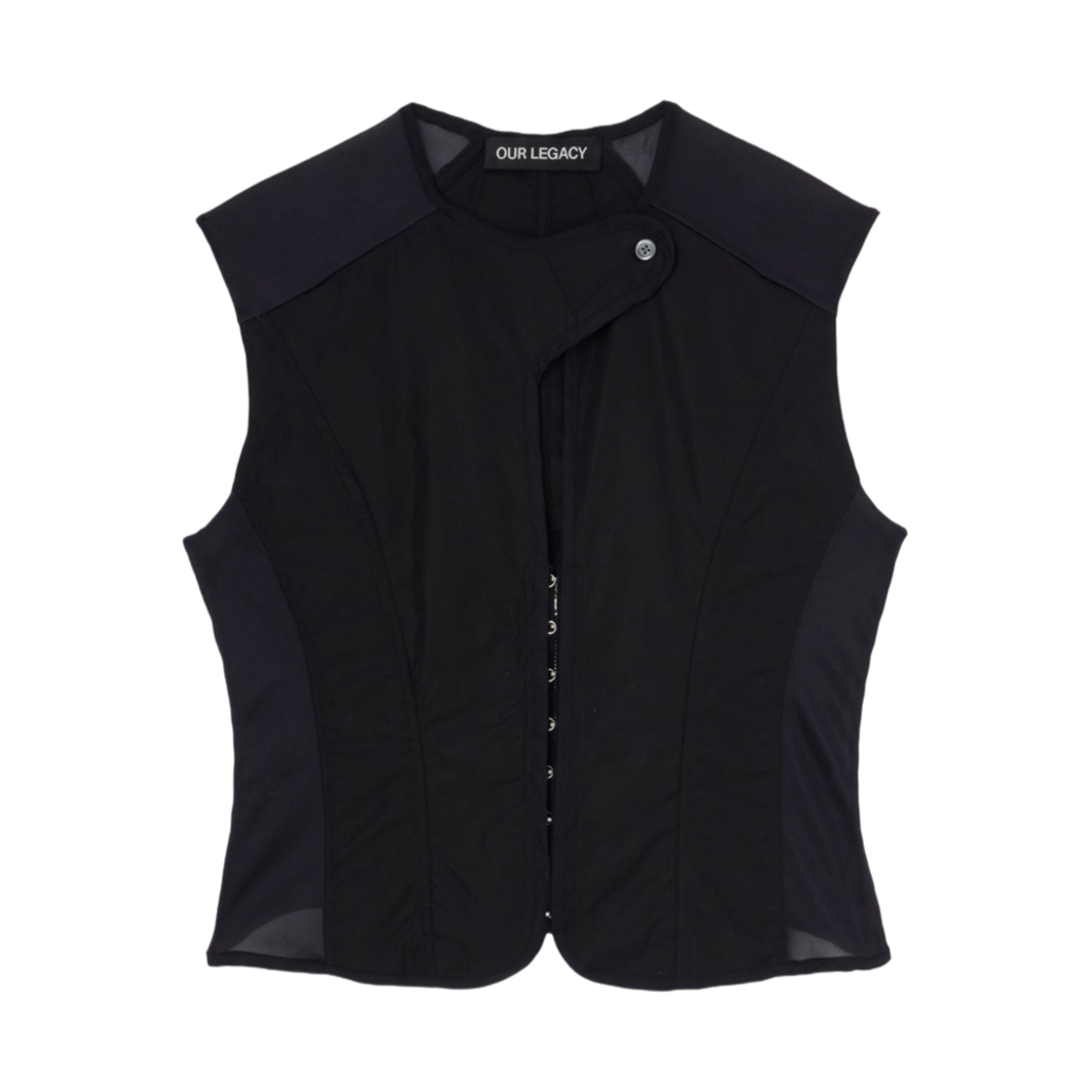 (W) 아워레가시 코르셋 베스트 블랙 올 데이 포플린((W) Our Legacy Corset Vest Black All Day Poplin)