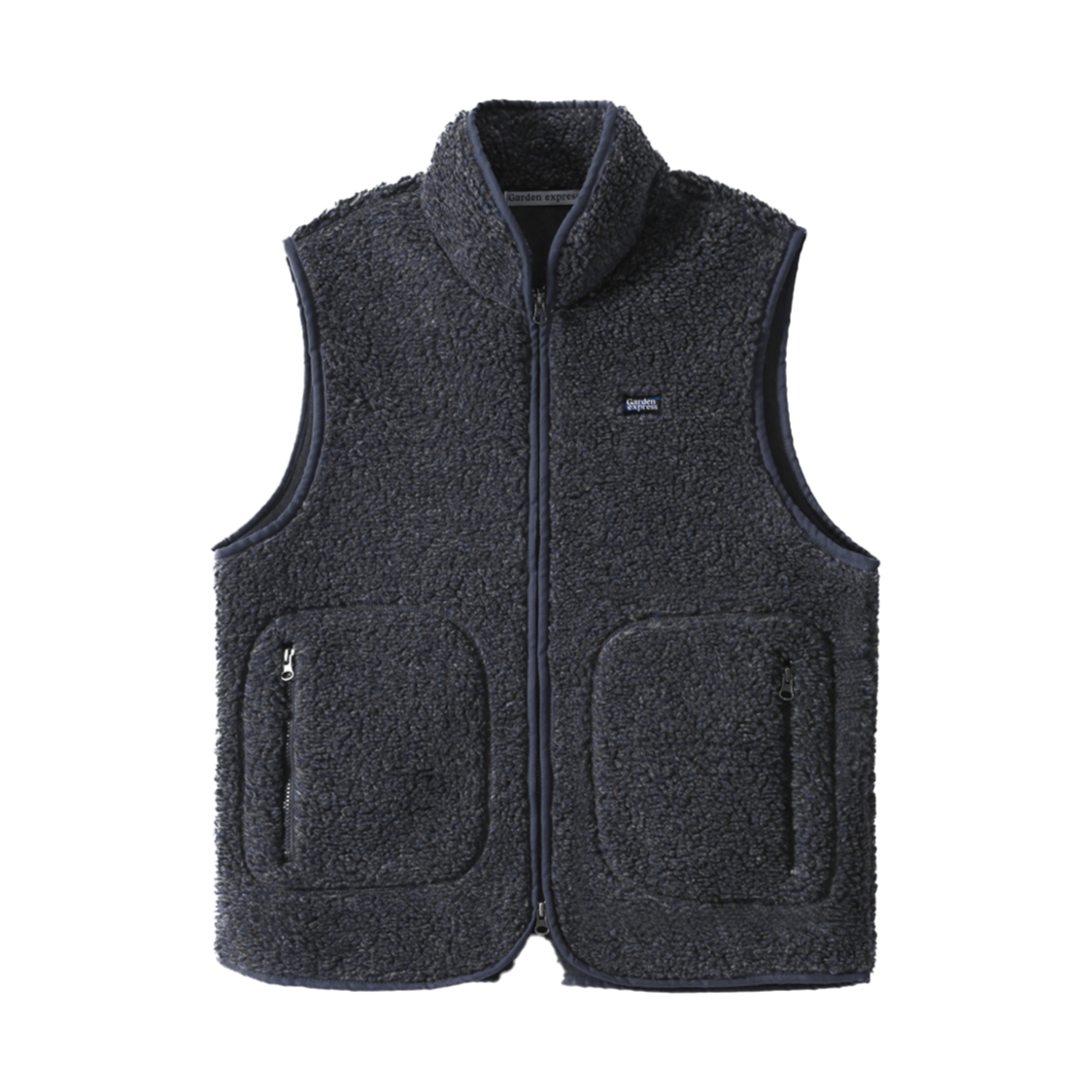 가든익스프레스 플리스 집업 베스트 믹스드 네이비(Garden express Fleece Zip-up Vest mixed navy)