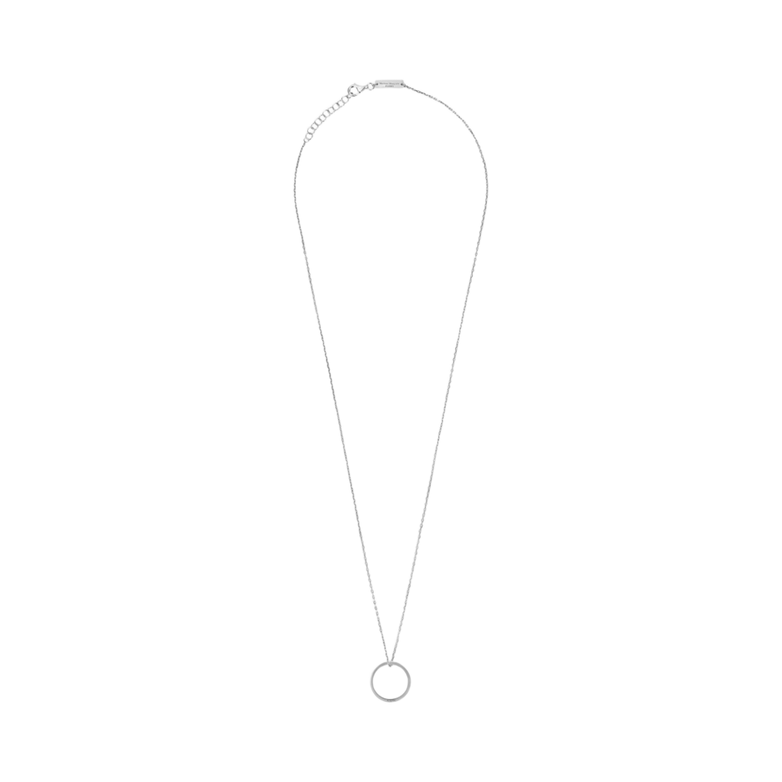 SM1UU0035SV0158951 Maison Margiela Logo Ring Necklace Shiny Palladium