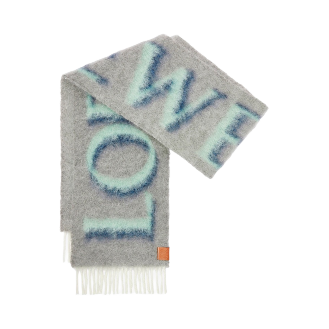 로에베 머플러 인 울 앤 모헤어 그레이 블루(Loewe Muffler In Wool and Mohair Grey Blue) - 1